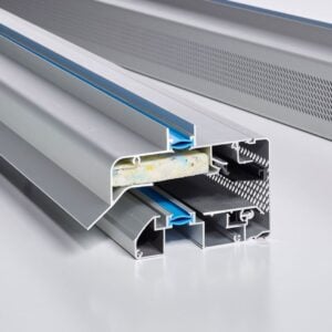 doorsnede en aanzicht glasmax ventilatierooster