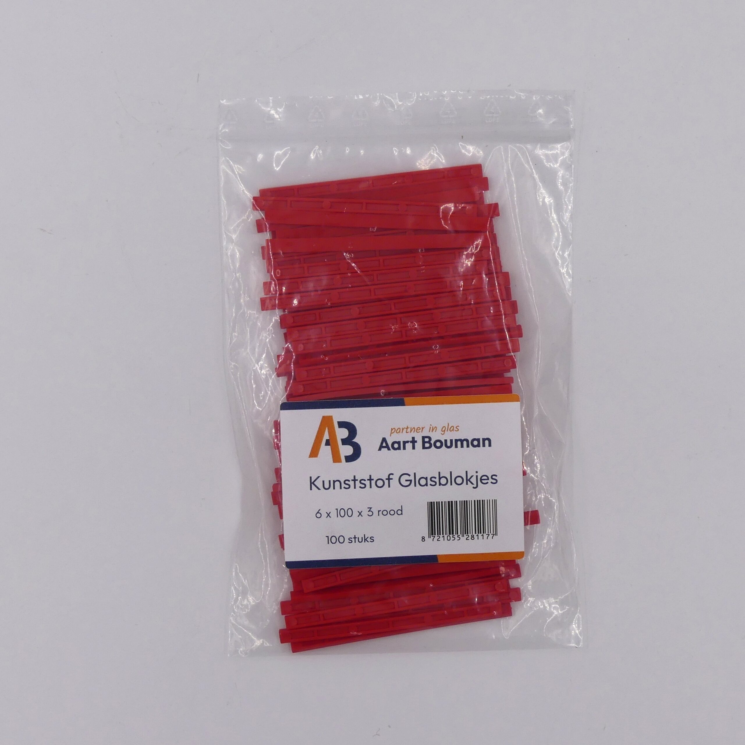 Glasblokjes 6x3 mm 100 stuks