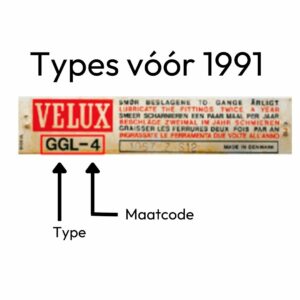 typeplaatje velux dakraam