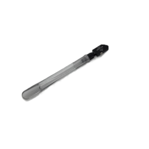 glasmesje, doorzichtig handvat, zwarte snijkop